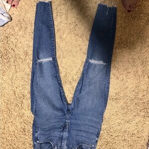 Good American good waist  Distressed Blue Jeans